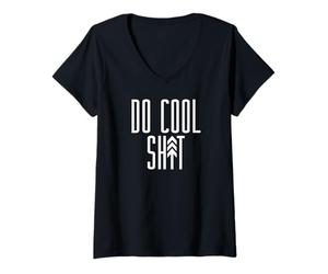 Mujer DO Cool Shit Aventura Novio Flecha Árbol Meme Camiseta Cuello V