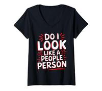 Mujer Do I Look Like A People Person Introvertido Social ----- Camiseta Cuello V