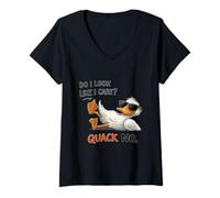 Mujer Do I Look Like I Care - Quack No Camiseta Cuello V