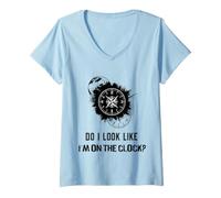 Mujer Do I Look Like I'm On The Clock Funny Sarcastic Saying Camiseta Cuello V