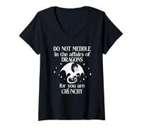 Mujer Do Not Meddle in The Affairs of Dragons Sign,Book Dragon Camiseta Cuello V