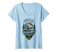 Mujer Do Not Pet The Fluffy Cows Yellowstone National Park 1872 Camiseta Cuello V
