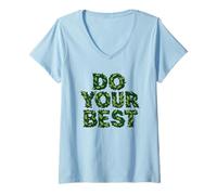 Mujer Do Your Best Cub Scout Nature Design Leaf Art Camiseta Cuello V