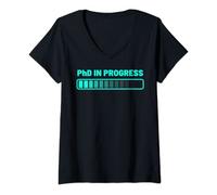 Mujer Doctor Doctor Doctorado en Progreso Regalo de Graduación de Doctorado Camiseta Cuello V
