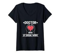 Mujer Doctor en Trabajo Social Trabajo Social Familiar Camiseta Cuello V