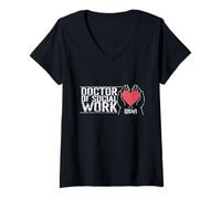 Mujer Doctor en Trabajo Social Trabajo Social Infantil y Familia Camiseta Cuello V