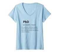 Mujer Doctorado Divertido Diccionario Definición Doctorado Estudiante Graduación Camiseta Cuello V