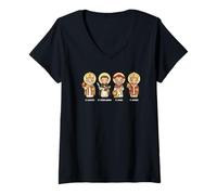 Mujer Doctores de la Iglesia Santos Católicos Niños Fe Santa Camiseta Cuello V