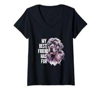 Mujer Dog de Terranova Diciendo "Mis mejores amigos lo han hecho" Camiseta Cuello V