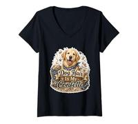 Mujer Dog Hair Is My Confetti Perro Pelo Humor Camiseta Cuello V