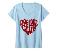 Mujer Dog Love Club X Club DE Amor DE Perros - Perros Dog Lover Camiseta Cuello V
