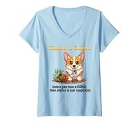 Mujer Dog Lovers Silence Is Golden Unless You Have a Corgi Camiseta Cuello V
