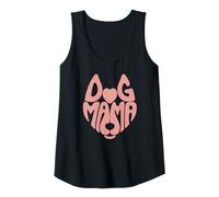 Mujer Dog Mama con forma de corazón retro, bonita cara de perro, dueña de una mascota Camiseta sin Mangas