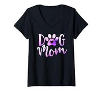 Mujer Dog Mamma Paw Love Rescue Dogs, Linda Madre Camiseta Cuello V