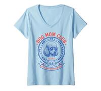 Mujer Dog Mom Club Life Is Ruff Without My Dog French Poodle Camiseta Cuello V