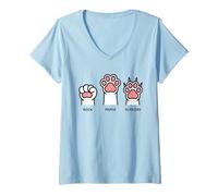 Mujer Dog Rock Paper Scissors Paw Funny Camiseta Cuello V