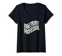 Mujer Dog Trainer Paw Print Professor Animal Behaviorist Camiseta Cuello V