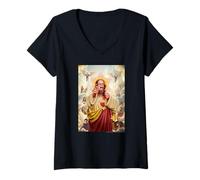 Mujer Dogma Movie Christ with Main Characters Poster Camiseta Cuello V