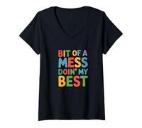 Mujer Doin' Mi Mejor Camiseta Cuello V