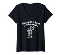 Mujer Doing My Best It's Not Much Funny Cansado Gráfico Relatable Camiseta Cuello V