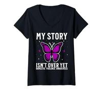 Mujer Domestic Violence Awareness Gifts Domestic Violence Fighter Camiseta Cuello V