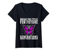 Mujer Domestic Violence Awareness Support Gifts Domestic Violence Camiseta Cuello V