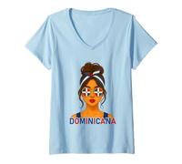 Mujer Dominican Girl Dominican Republic Flag Dominicana Girlfriend Camiseta Cuello V