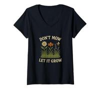 Mujer Don’t Mow Let It Grow No Mow May Native Plants Wildflowers Camiseta Cuello V