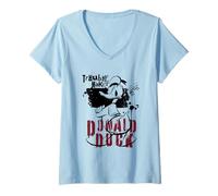 Mujer Donald Duck Trouble Maker Camiseta Cuello V