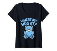 Mujer Dónde está mi Abrazo, Oso con corazón, Lindo Oso Camiseta Cuello V