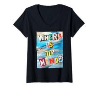 Mujer ¿Dónde está mi Mente? - Nota de Rescate Camiseta Cuello V