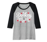 Mujer Donkey Mom Lindo Burro Granja Animal Madre Mujer Camiseta Manga Raglan