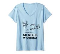 Mujer Donkey No Hay Reyes en Estados Unidos Camiseta Cuello V