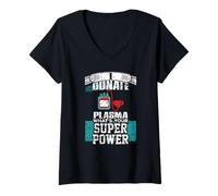 Mujer Dono Plasma ¿Cuál es tu dispensador de Sangre súper poderoso Camiseta Cuello V