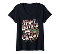 Mujer Don't Bother Me I'm Crabby Crustacean Seafood Puns - Camiseta Cuello V