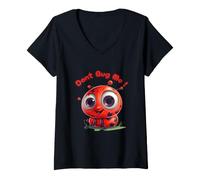 Mujer Dont Bug Me, Mariquita, Dibujos Animados Mariquita, Bug, Diseño Gráfico Camiseta Cuello V