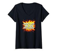 Mujer Don't Go Me On The Ghost (Divertido Dicho alemán en inglés) Camiseta Cuello V