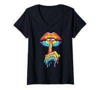 Mujer Don't Judge Understand LGBT - Acepta el Amor Mes del Orgullo LGBTQ Camiseta Cuello V