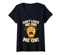 Mujer Don't Leave Me On - Cita divertida de energía de bombilla Camiseta Cuello V