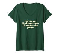 Mujer Don't Let My Big Tits Scare You I'm Really A Nice Person Y2k Camiseta Cuello V