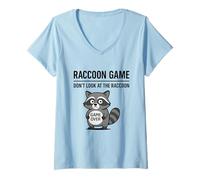Mujer Don't Look At The Raccoon - Divertido Juego de Mapache de Humor Camiseta Cuello V