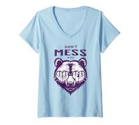 Mujer Don't Mess with Mama Bear Funny Mother's Day Women Camiseta Cuello V