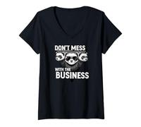 Mujer Don't Mess with The Business Funny Ferret Group Pun Camiseta Cuello V