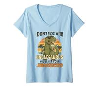 Mujer Don't Mess with Unclesaurus You'Ll Get Your Jurasskicked Camiseta Cuello V
