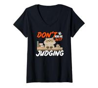 Mujer Don't Mind me Just Judging Camiseta Cuello V