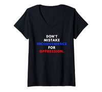 Mujer Don't Mistake Iconvenience For Oppression Wear A Face Mask Camiseta Cuello V