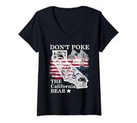 Mujer Don't Poke The California Bear Republic State Park US Resist Camiseta Cuello V