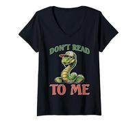 Mujer Don't Read To Me Anti-Libro Antisocial Perezoso Camiseta Cuello V