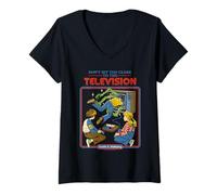Mujer Don't Sit Too Close Monsters Retro Vintage Funny Adult Humor Camiseta Cuello V