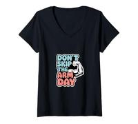 Mujer Don't Skip The Arm Day Gym Strength Bodybuilder -------- Camiseta Cuello V